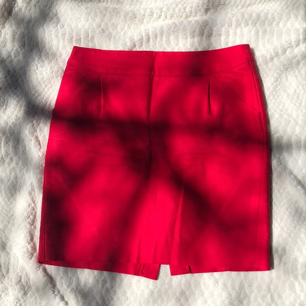 J Crew Red Pencil Skirt